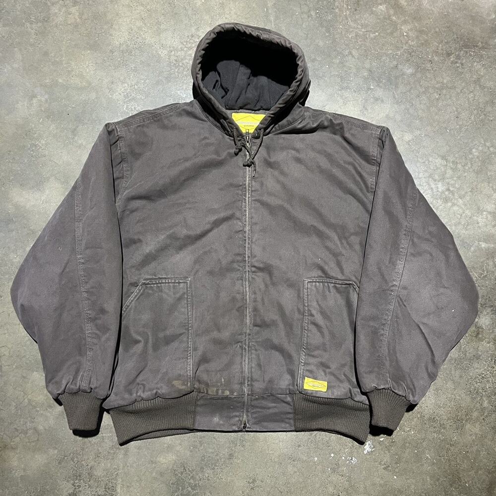 Vintage Y2k Diamond Back Brown Boxy Workwear Jacket